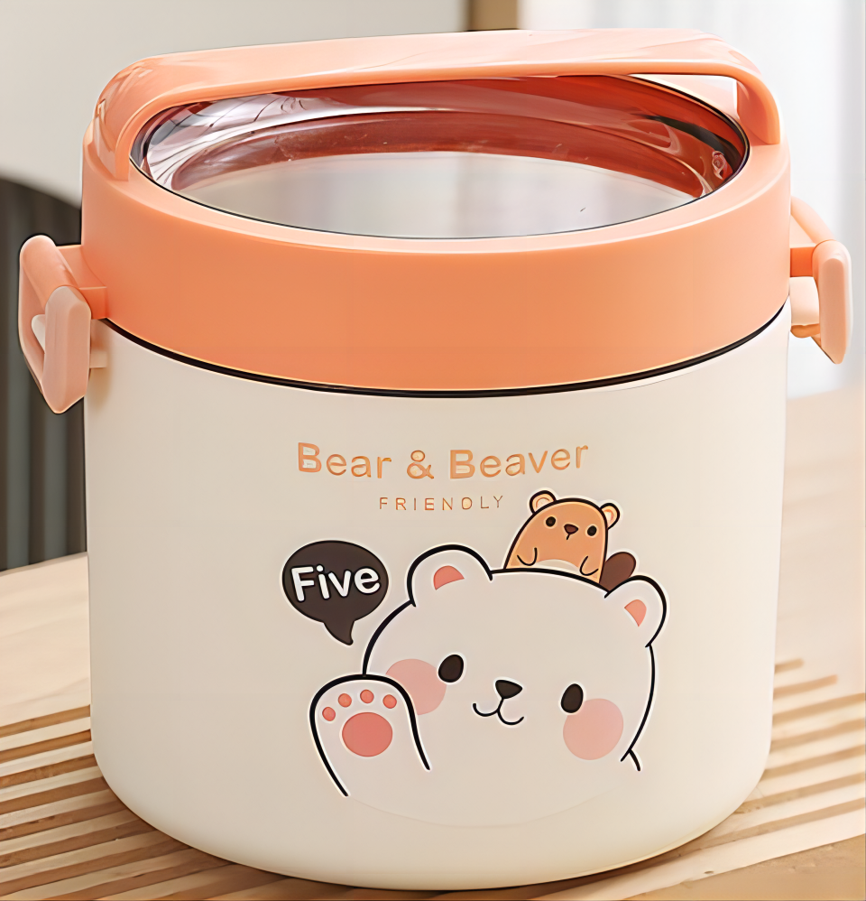 premium 304 stainless steel round lunch box student