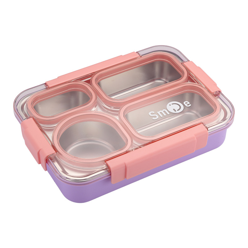 high quality 304 stainless steel 4 grids kids lunch box