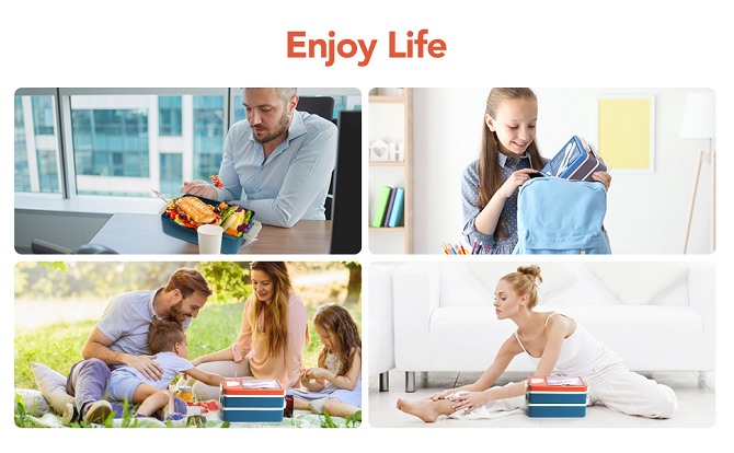 Attractive 1.1L Single Layer durable Lunch Box+Sauce Box