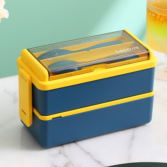 long-lasting PP material Double layered lunch box 1400ML