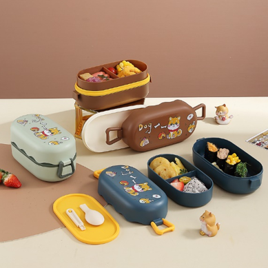 cute cartoon European Double Layer Bento Box