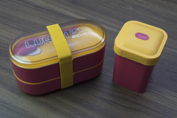 durable Double layered Tie strap lunch box soup cup set