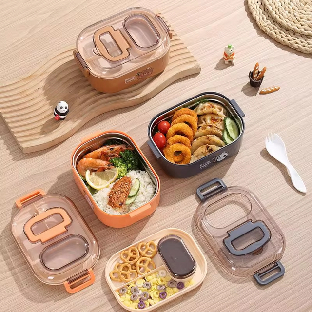 Single Layer Stainless Steel Lunch Box with Sauce Box