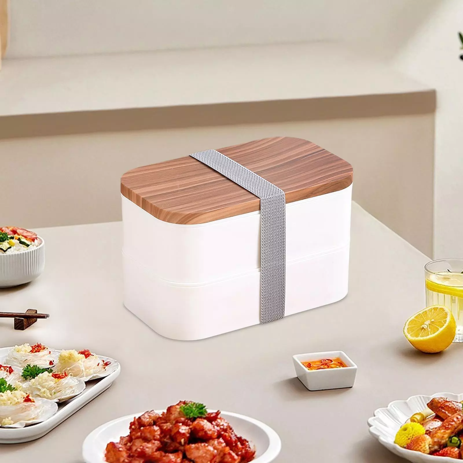 light Plastic 2 layer Portable Lunch Box school children