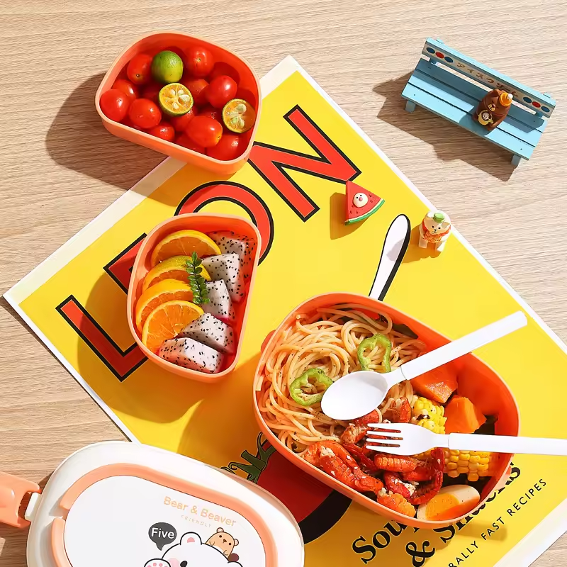Newest cute compartment bento box for outdoor 1600ml