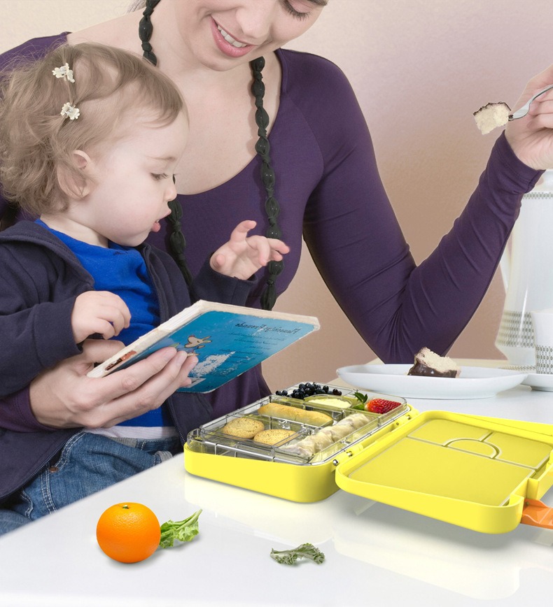 colourful Cartoon 6 grids lunch box Food Storage Container