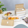 Ideal Wooden grain Double-layer Lunch Box 1400ML