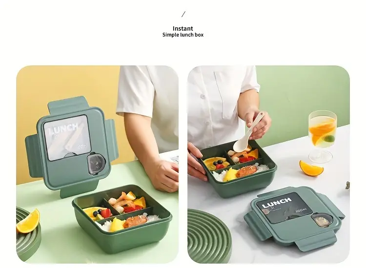 unique Square bento box with sauce box