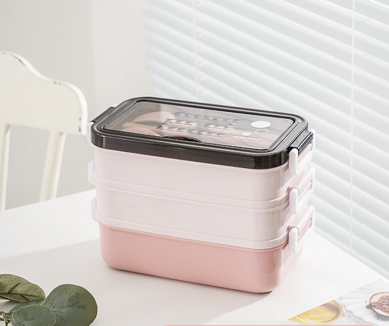 pretty 3 layer 304 stainless steel lunch box