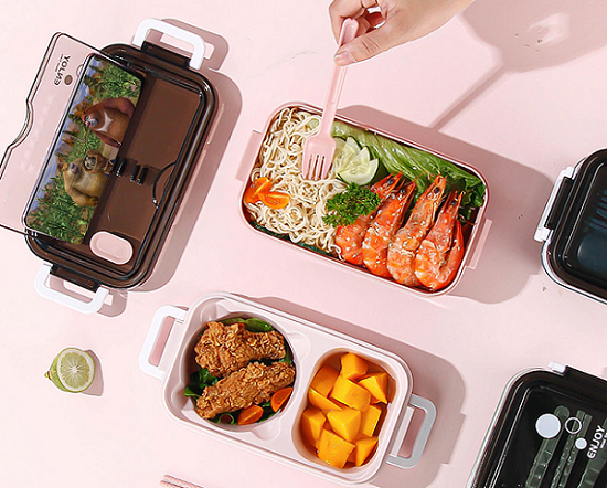 long-lasting Double layer lunch box with stainless steel innner and soup bowl