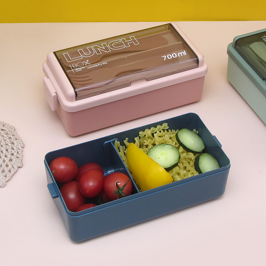 Healthy 700ML Single layer 2 grids lunch box