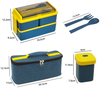 1950ML Double Layered 4 Grids Lunch Box+ Soup Cup