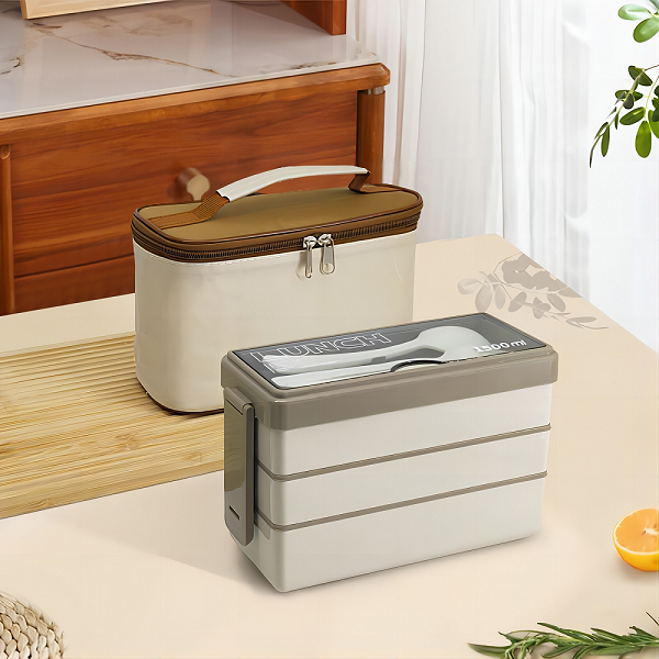 stackable 3 layered 1500ML lunch box+insulated bag