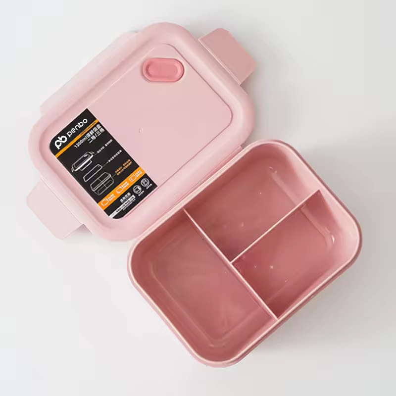 colorful 1.2L capacity Single layer lunch box (2&3 compartments)