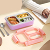 304 Stainless Steel 3 Grids Lunch Box for Children
