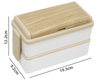 Ideal Wooden grain Double-layer Lunch Box 1400ML