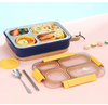 304 Stainless Steel 4 Grids Kids Lunch Box with Tableware