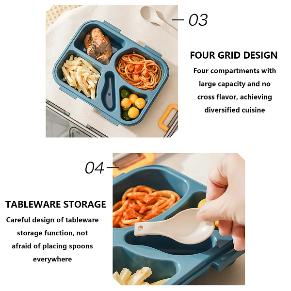 best 4 compartments Lunch Box with tableware