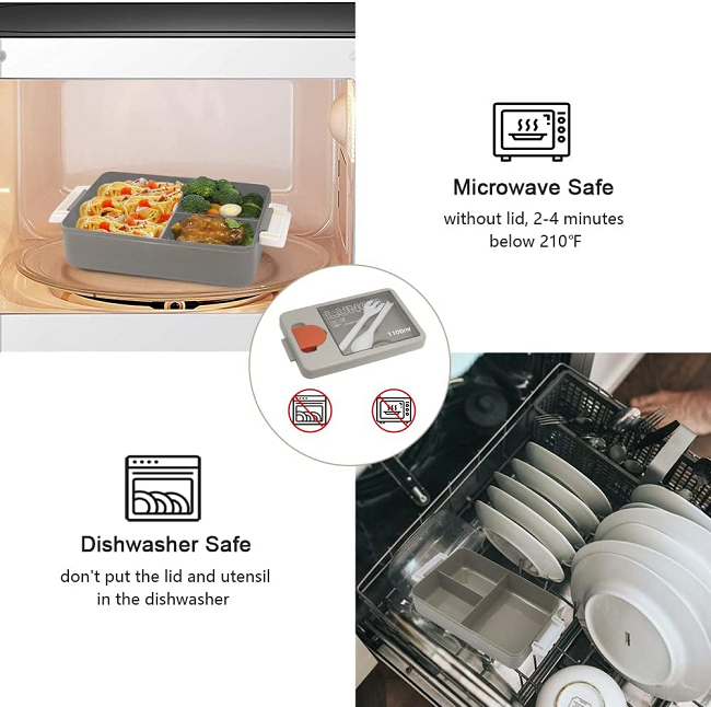 Attractive 1.1L Single Layer dishwasher Lunch Box+Sauce Box