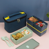 Healthy 1400ML Double Layered 4 Grids Lunch Box+Thermal Bag