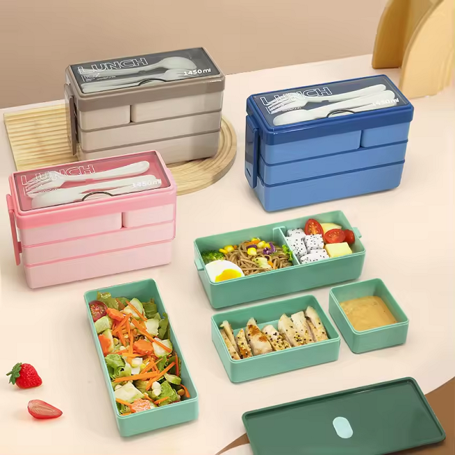 baby standard 3 layered 1450ML lunch box+insulated bag