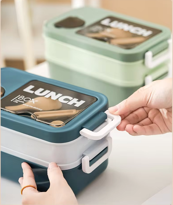 leak proof Double layered bento box with sauce box