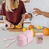 Unique Wheat Straw Lunch Box +Square Soup Cup Set