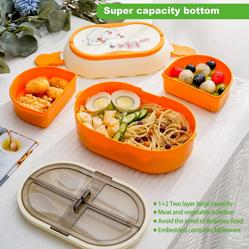 No BPA 1.7L Antibacterial double layer Divided Lunch box