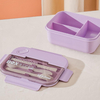  3 Compartments Lunch Box with Tableware