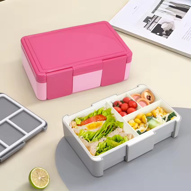 4 compartment sealed grey lunch box