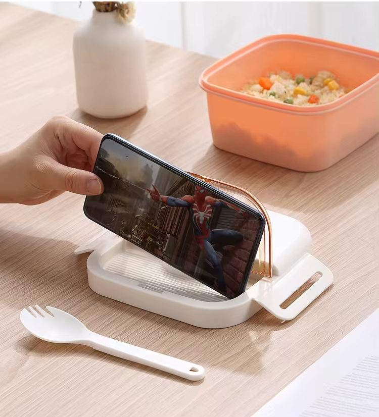 premium lunch box with mobile phone holder