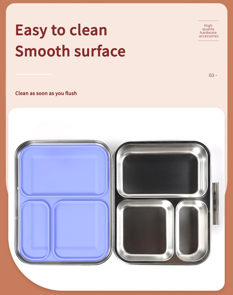 easy to clean 304 Stainless Steel lunch box