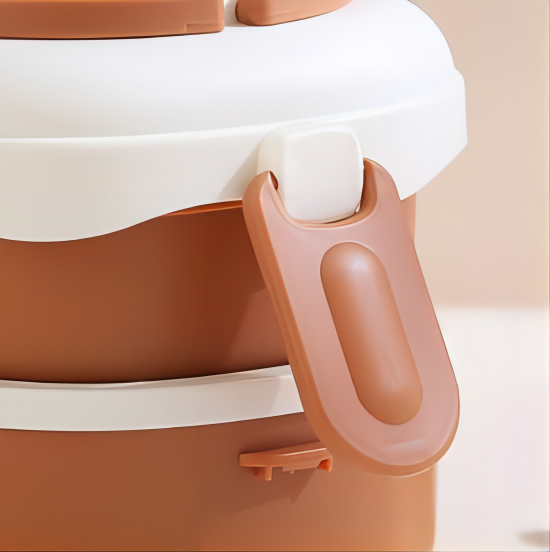 double layer leakproof lunch box with handle on-the-go