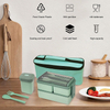 1950ML Double Layered 4 Grids Lunch Box+ Soup Cup