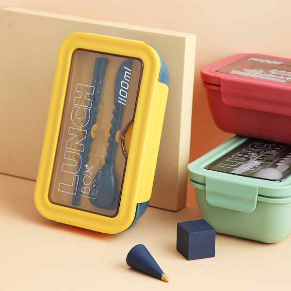 on-the-go Rectangle 2 compartment bento box 1.1L