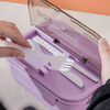  3 Compartments Lunch Box with Tableware