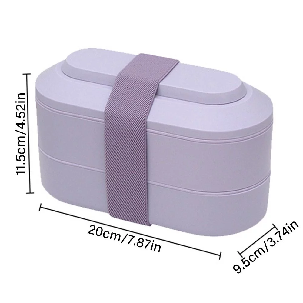 Good-shaped Double layered tie strap lunch box with inner compartment