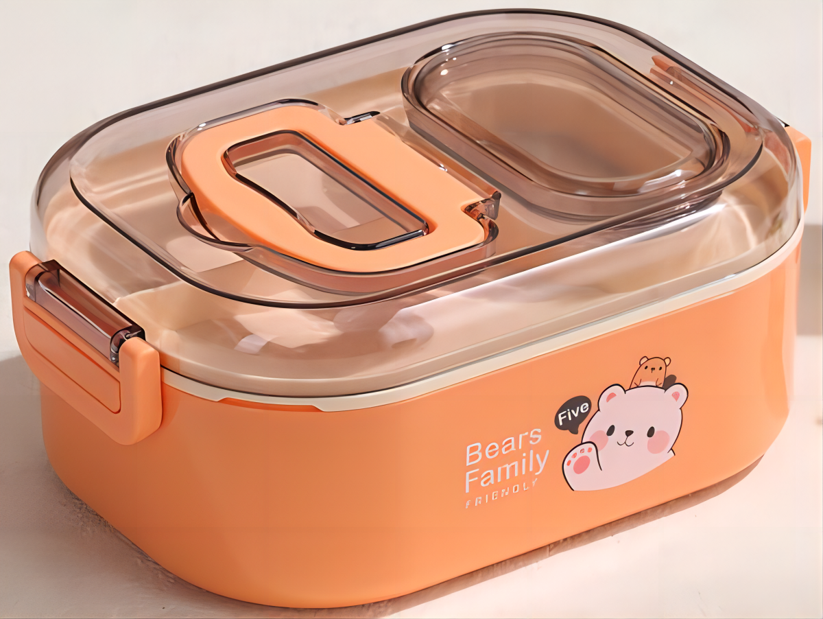 outdoor stainless steel lunch box worker 700ml with sauce container