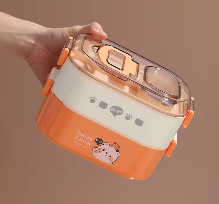 Double layer cartoon design 304 bento lunch box