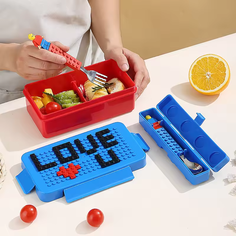 Interesting Building Blocks lunch box Kids School