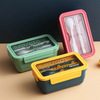 Rectangle 3 Compartment Bento Box 1.4L