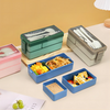 1025ML Double Layered Grid Lunch Box