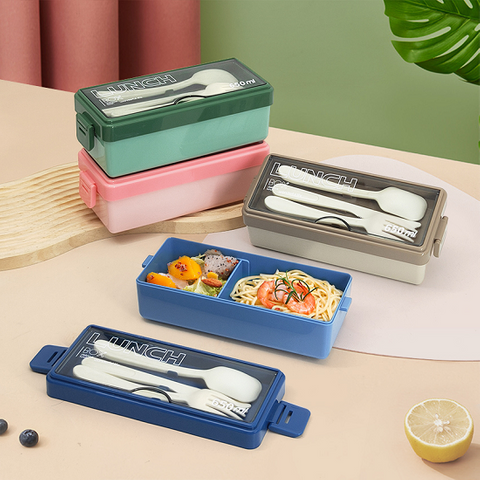 Single Layer 2 Comparments Lunch Box