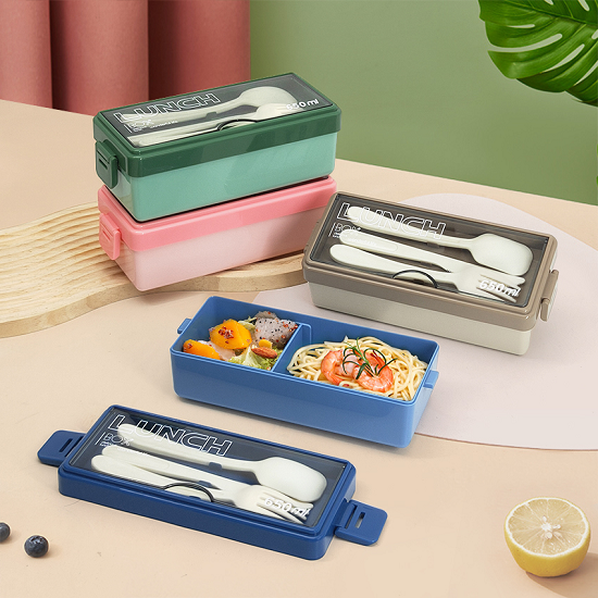 Single Layer 2 Comparments Lunch Box