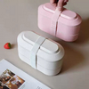 Reusable Wheat Straw Double Layered Tied Strap Lunch Box