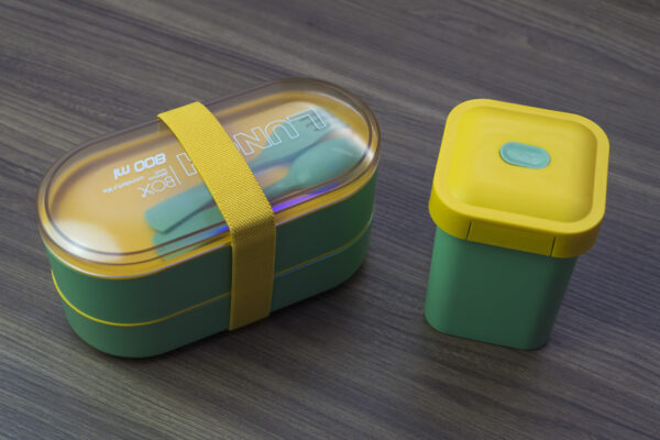 popular Double layered Tie strap lunch box soup cup set