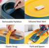 Popular Double layered Tie Strap Lunch Box+Insulation Bag with Inner Compartment