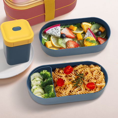  Double Layered Tie Strap Lunch Box