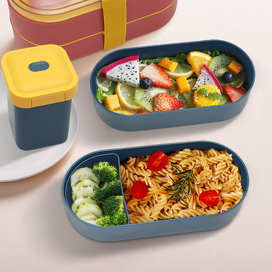  Double Layered Tie Strap Lunch Box