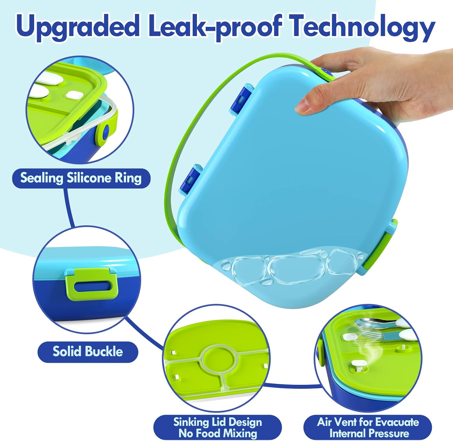 Leak-proof food storage container for kids